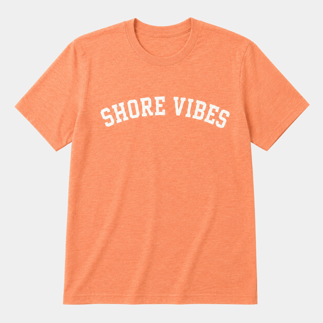 Shore Vibes Classic Arch Tee – Heather Orange