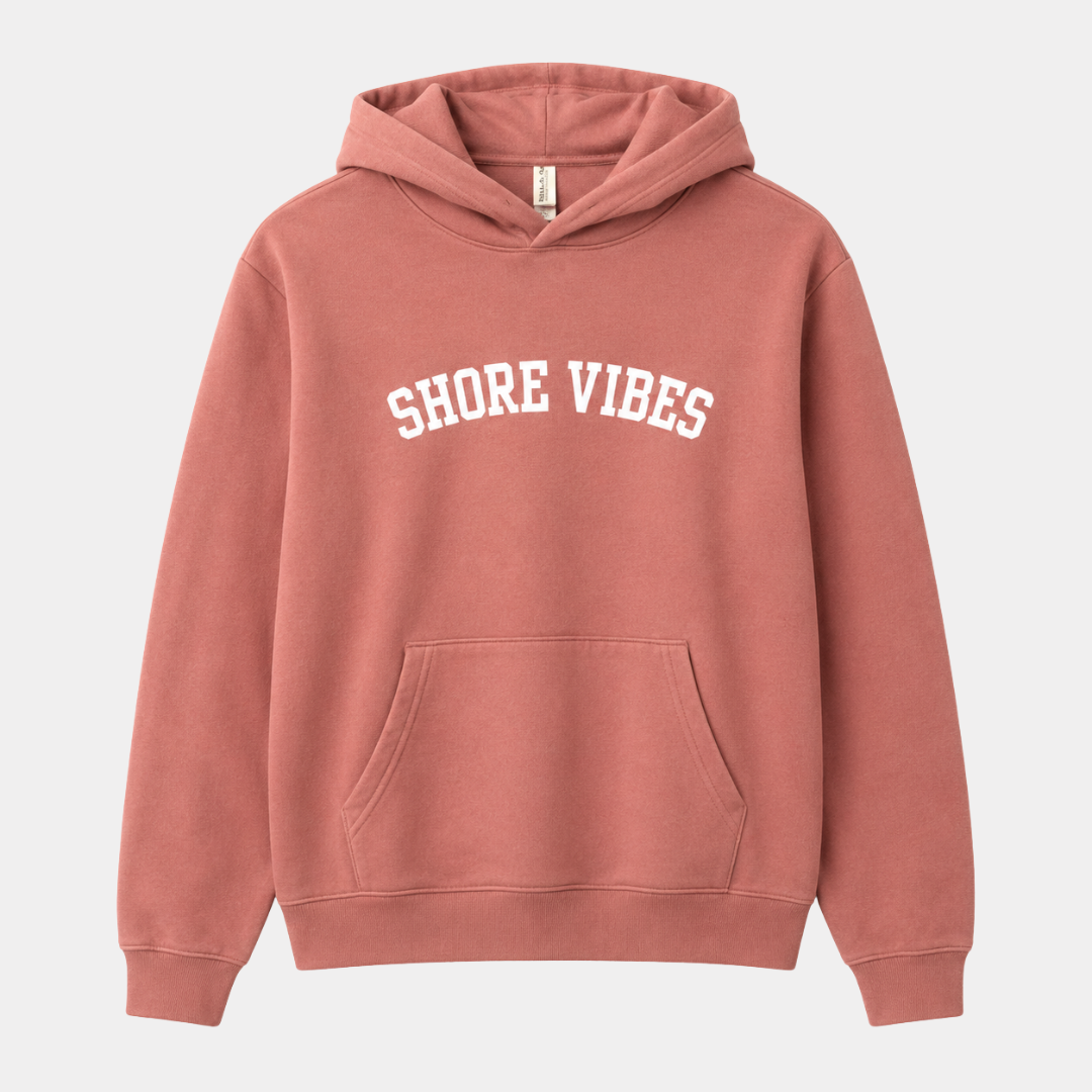 Shore Vibes Classic Arch Hoodie – Dusty Rose