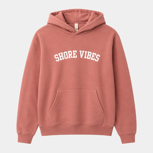 Shore Vibes Classic Arch Hoodie – Dusty Rose