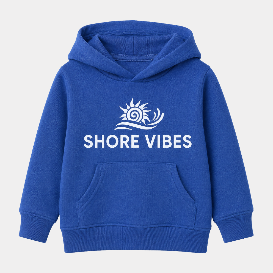 Shore Vibes Kids Sun & Wave Logo Hoodie – Royal Blue
