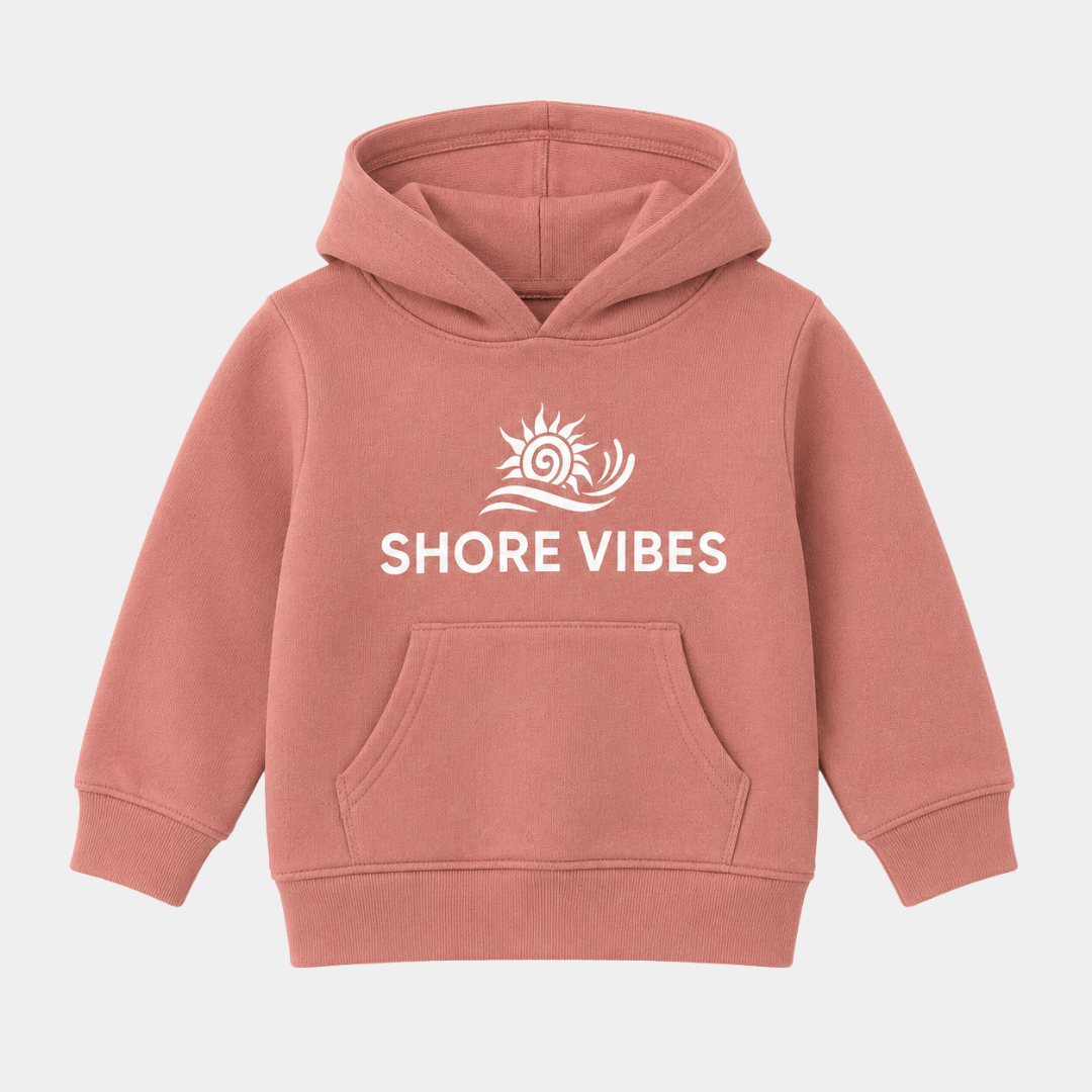 Shore Vibes Toddler Sun & Wave Logo Hoodie – Dusty Rose