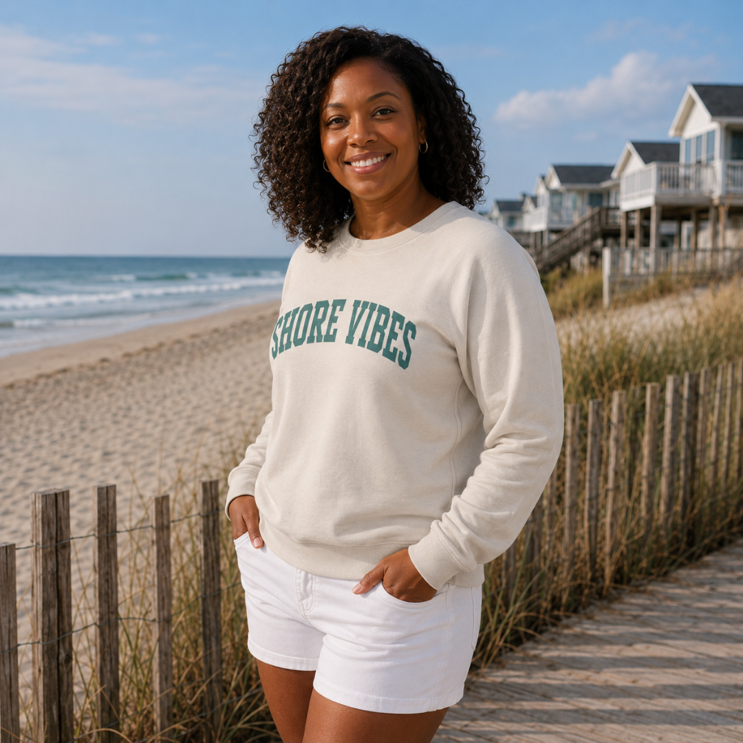 Adult Shore Vibes Crew Sweatshirt