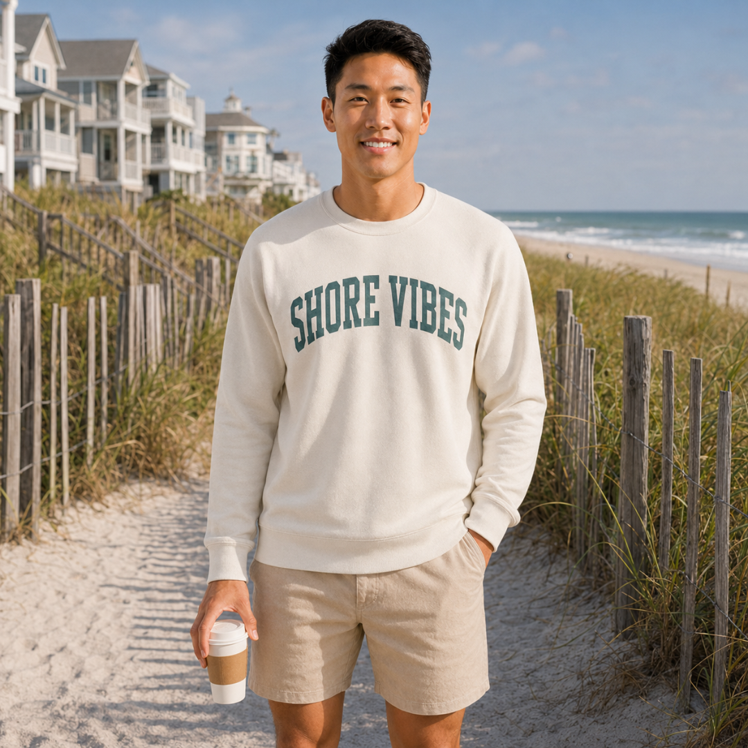 Adult Shore Vibes Crew Sweatshirt