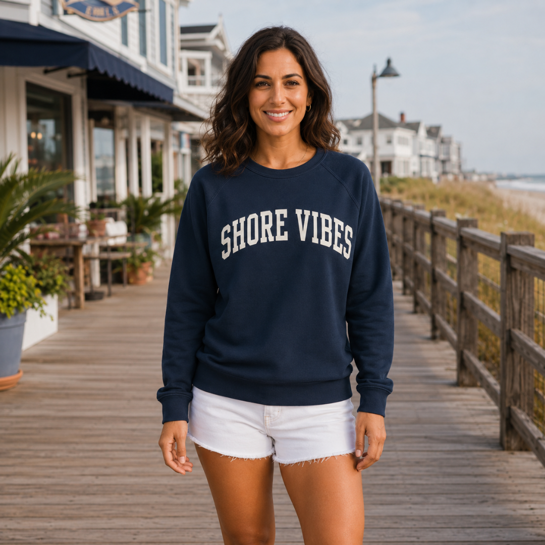 Adult Shore Vibes Crew Sweatshirt
