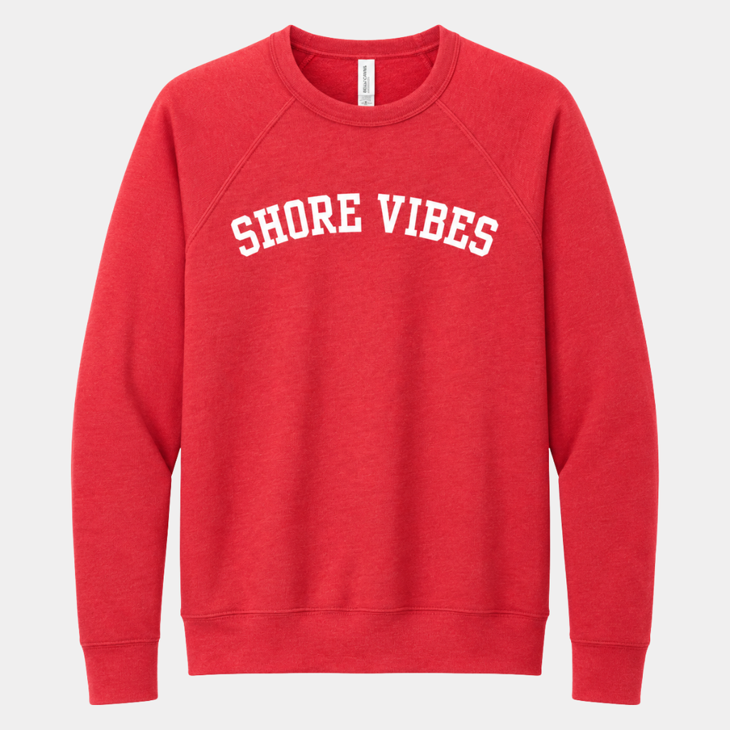 Shore Vibes Classic Arch Crewneck Sweatshirt – Red