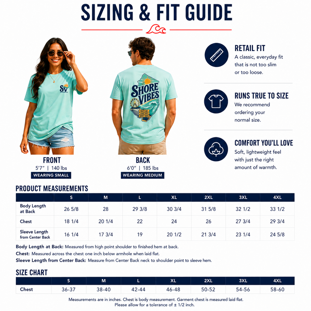 Comfort Colors Shore Vibes NJ Shore Map Unisex Tee