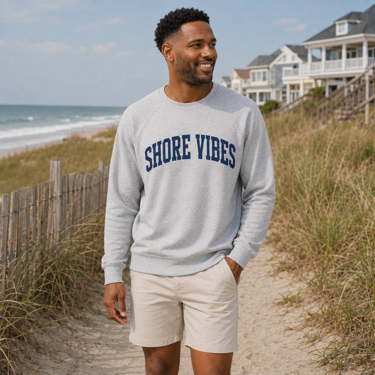 Adult Shore Vibes Crew Sweatshirt