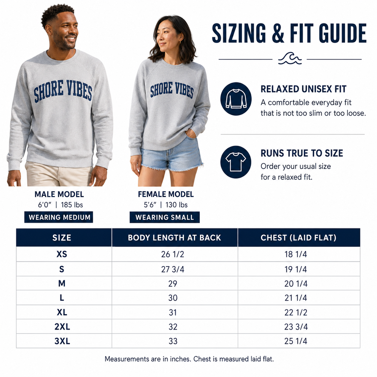 Adult Shore Vibes Crew Sweatshirt