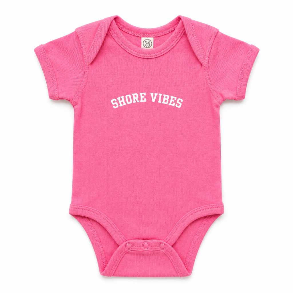 Shore Vibes Baby Onesie – Hot Pink