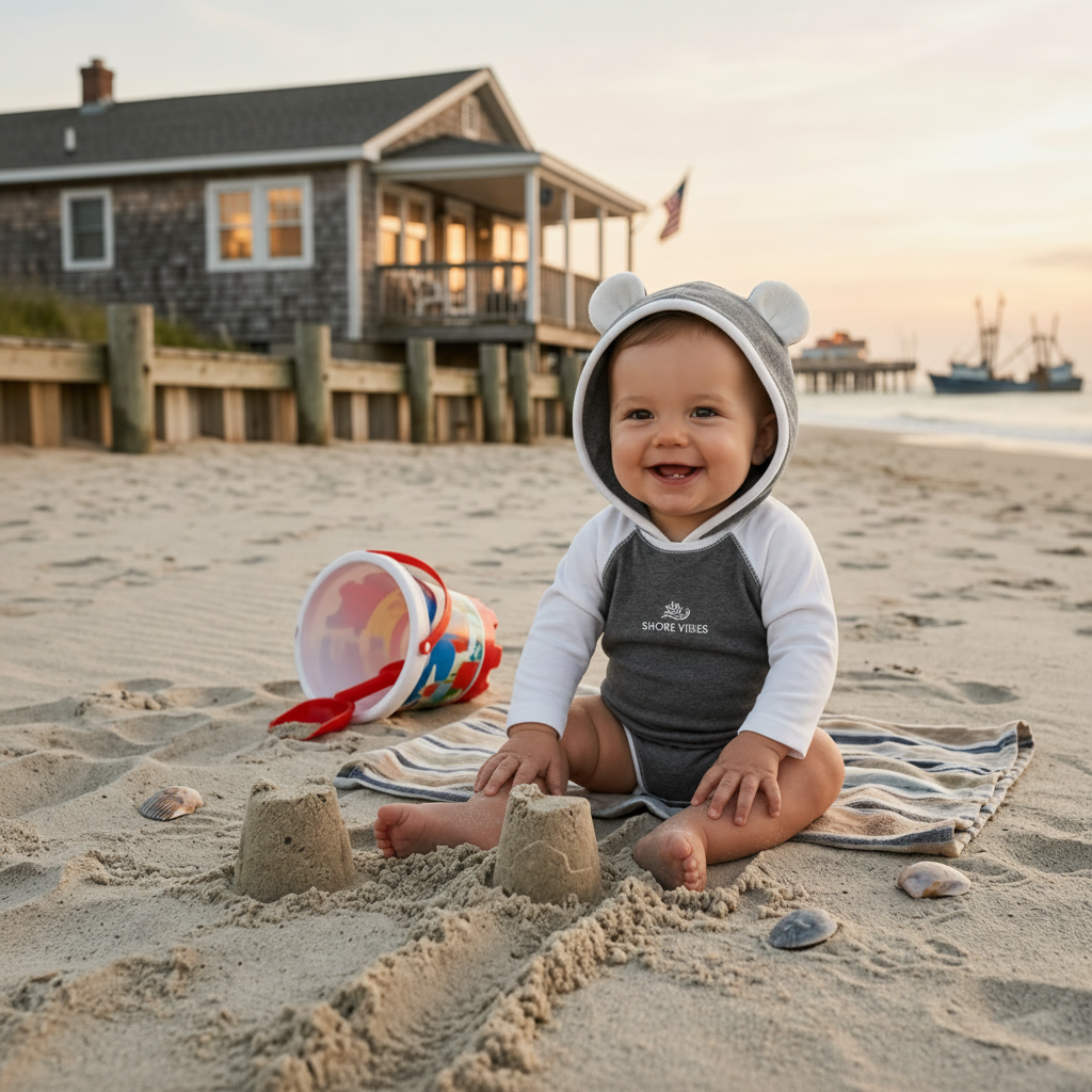 Infant Shore Vibes Bunny Onesie