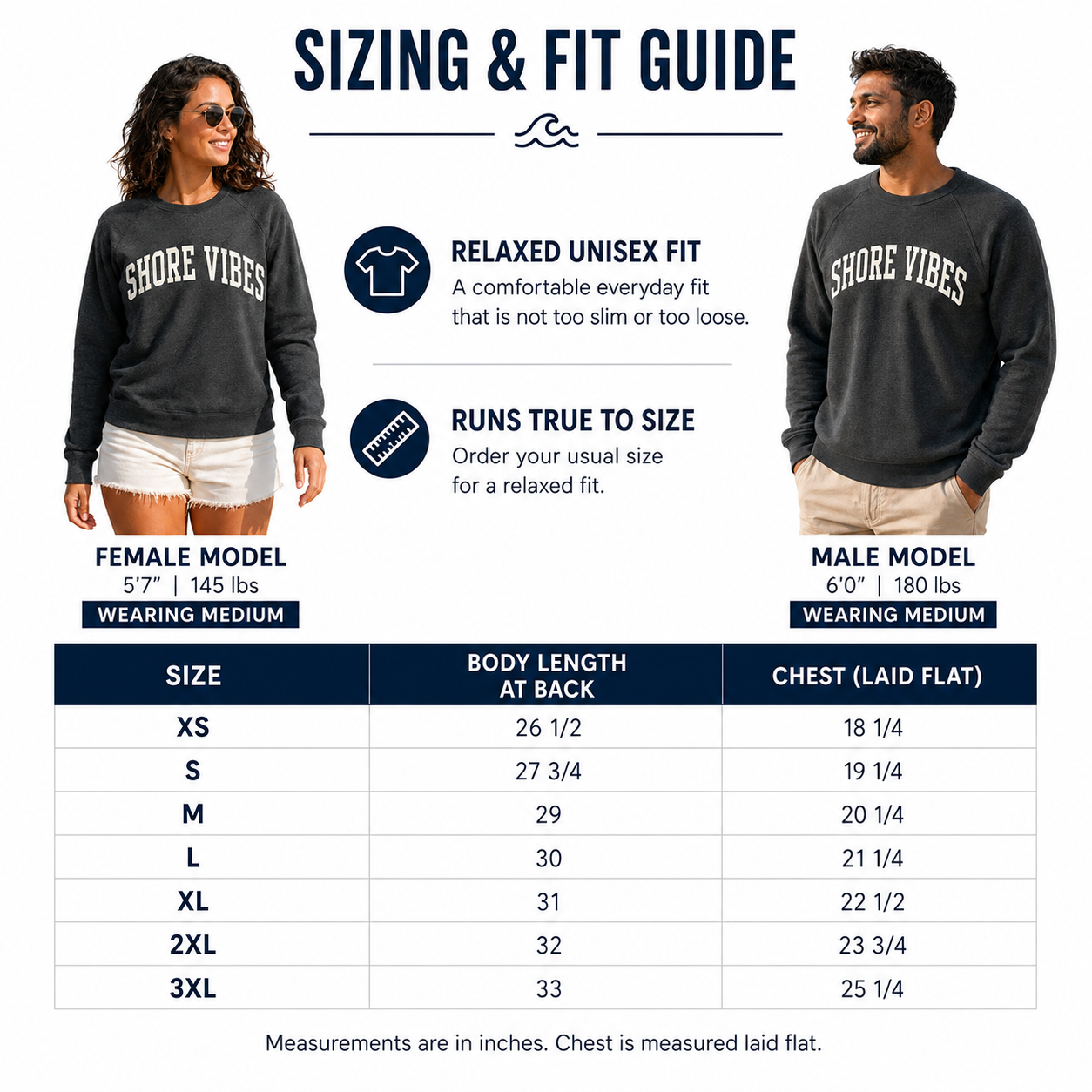 Adult Shore Vibes Crew Sweatshirt