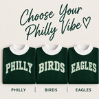 PHILLY BIRDS and EAGLES polka dot sweatshirt design options