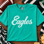 Comfort Colors 1717 Island Green Eagles Philadelphia football T-shirt flat lay