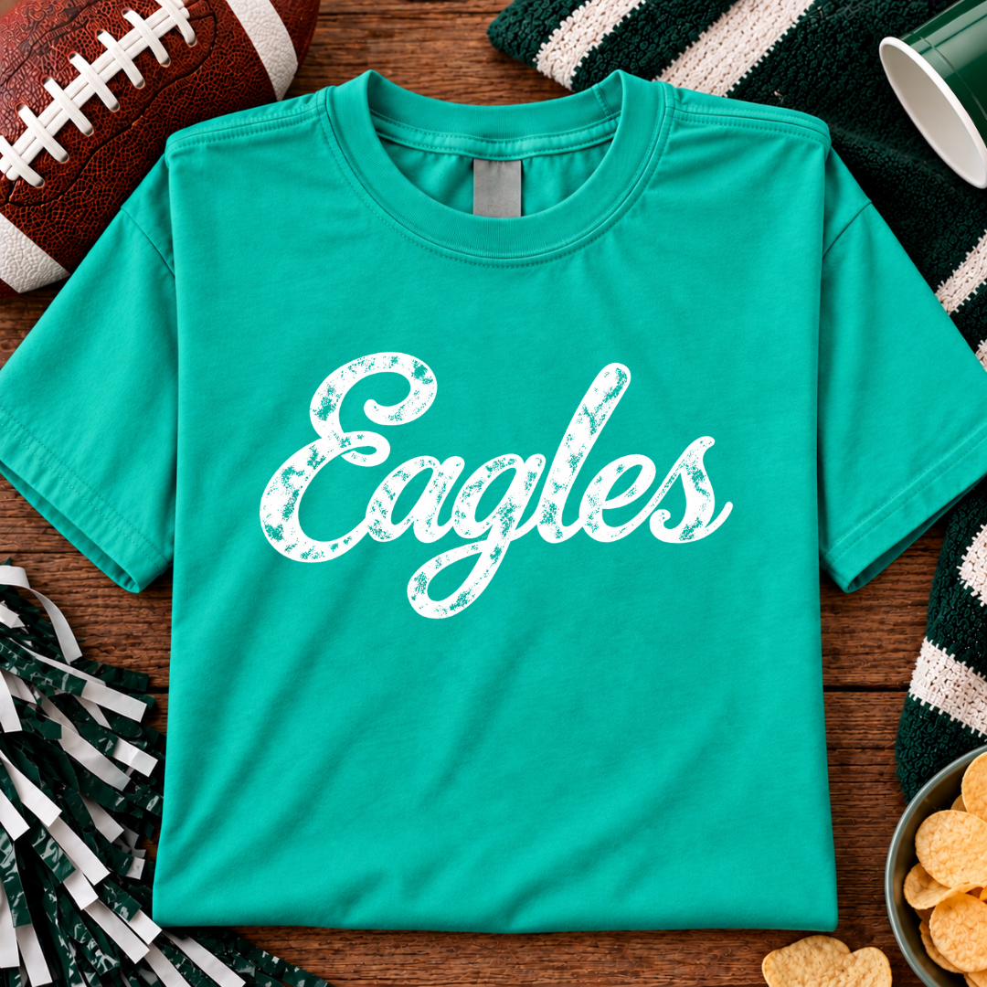 Comfort Colors 1717 Island Green Eagles Philadelphia football T-shirt flat lay