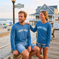Shore Vibes Classic Arch Long-Sleeve Tee – Heather Blue