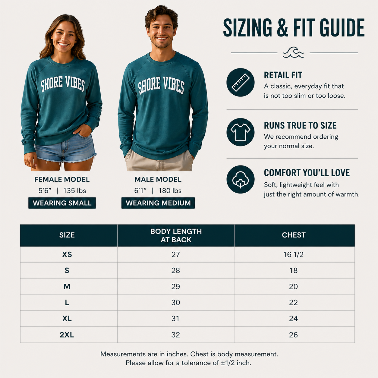 Adult Shore Vibes Long Sleeve Tee