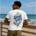 Adult Shore Vibes New Jersey Map Tee