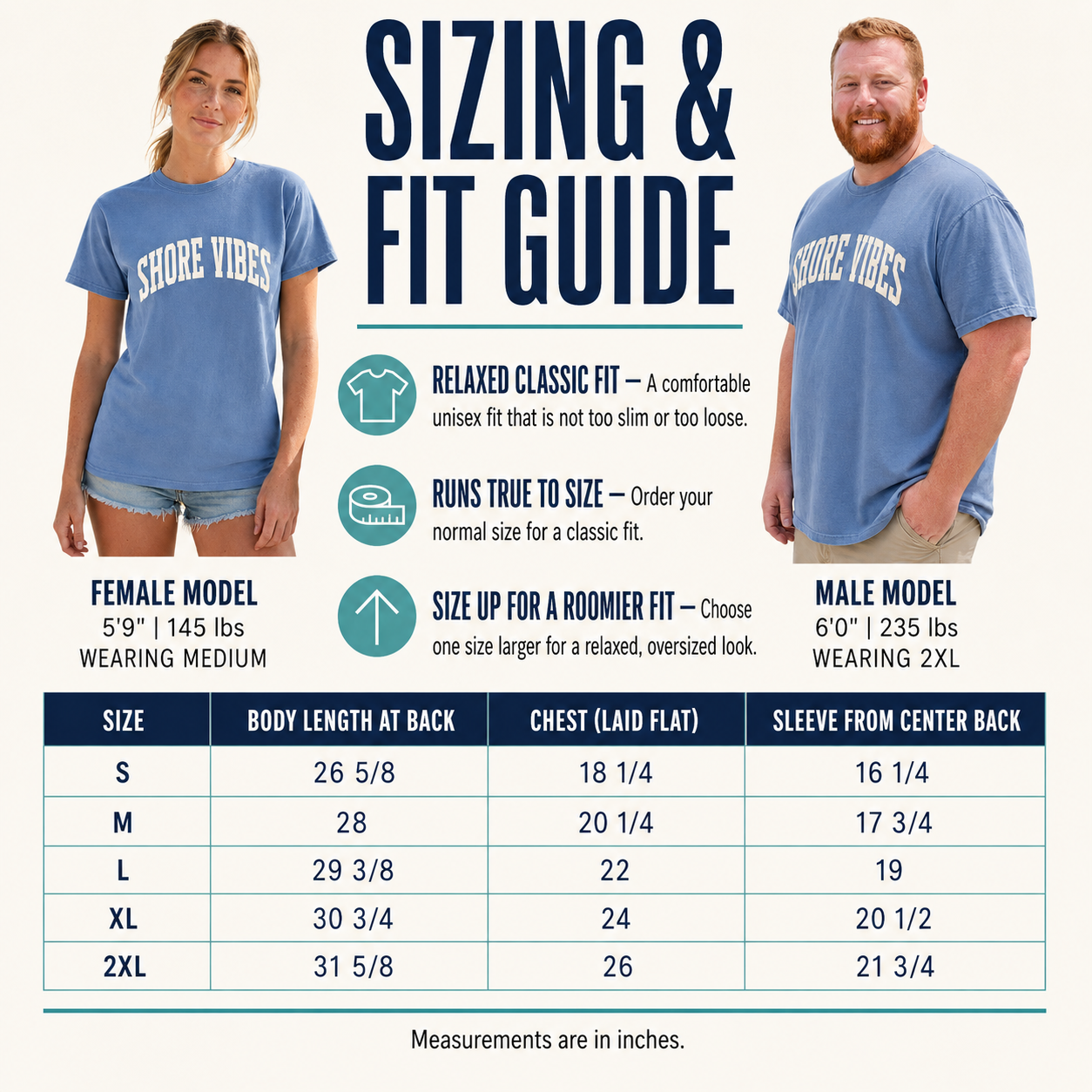 Adult Shore Vibes Classic Arch Tee