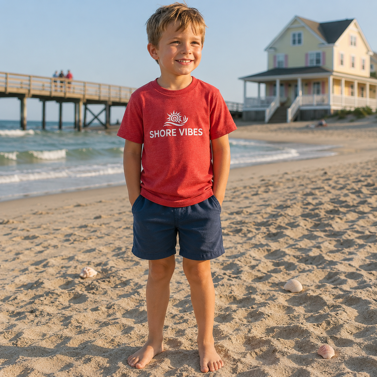 Toddler Shore Vibes Sun & Wave Tee