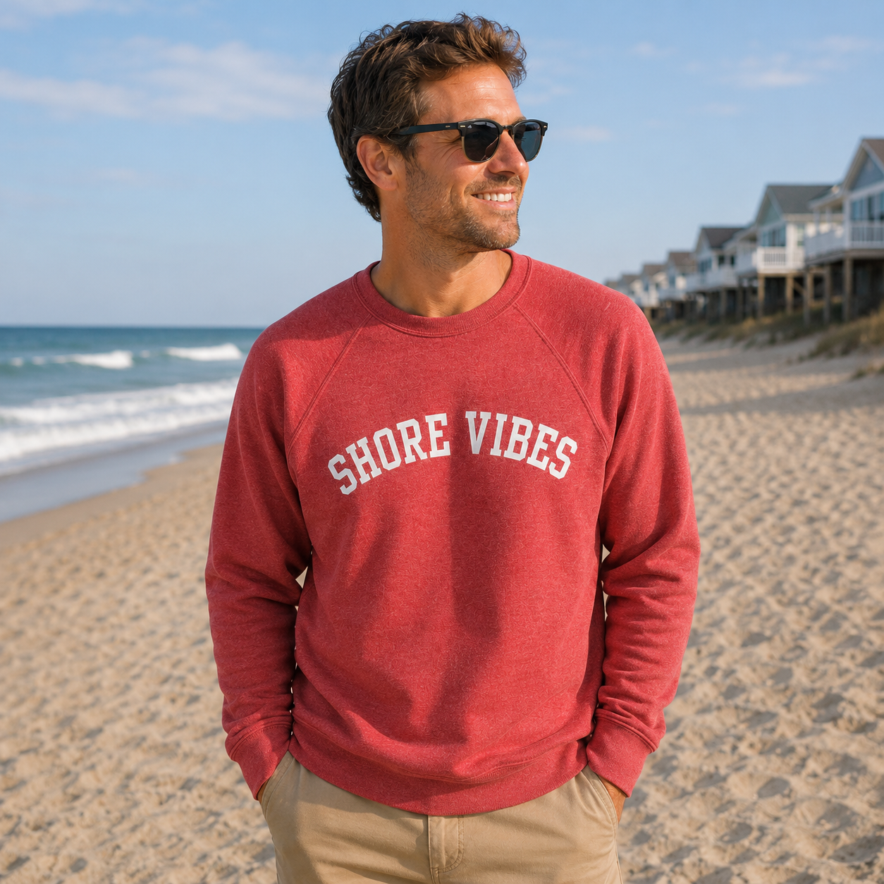 Adult Shore Vibes Crew Sweatshirt