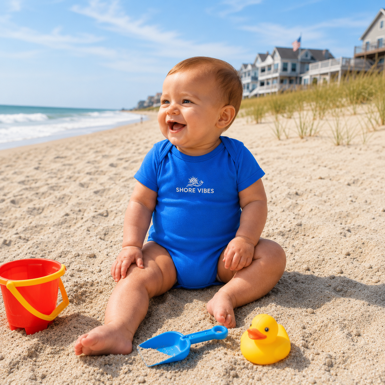 Infant Shore Vibes Sun & Wave Onesie