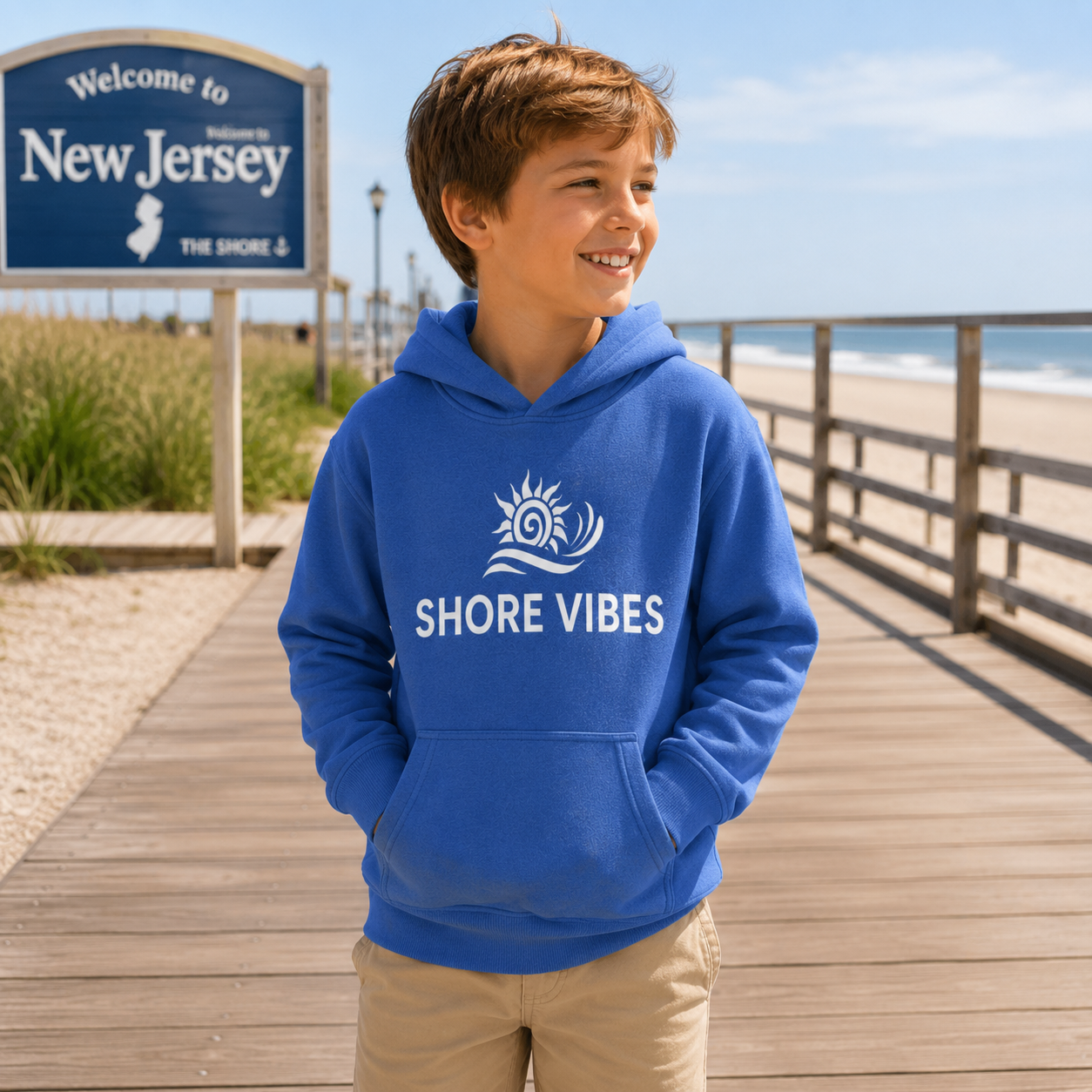 Toddler Shore Vibes Sun & Wave Hoodie